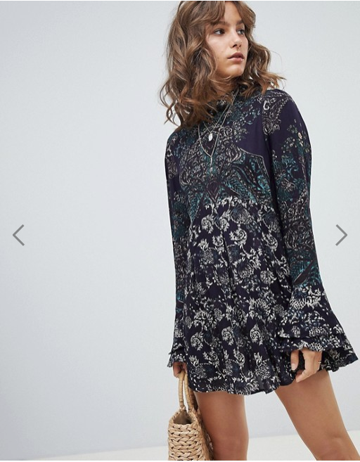 NWT Free People the lady luck printed tunic dress Retail $118