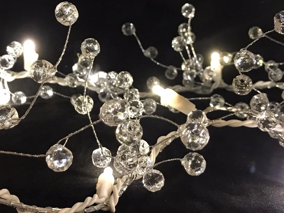 6' Acrylic Crystal Berry Garland PLUG-IN String Light Holiday Events Home Decor - Image 2 of 4