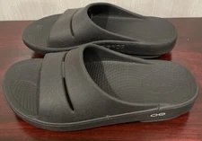 OOFOS OOhaa Sport Slide Sandals Unisex  Black Slip On  M7 W9