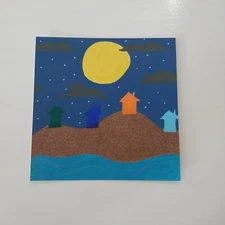 6x6 Inch Acrylic Painting Impressionism Original Pop Art Title German Town A1