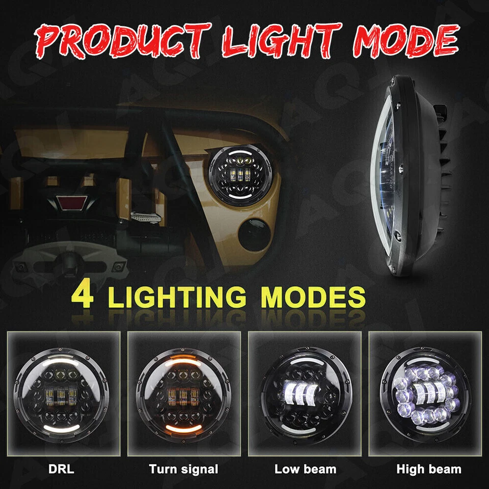 For Suzuki Bandit 400 600 1200 LED Motorcycle 7" Headlight Turn Signals Ring DRL - Image 4 of 4