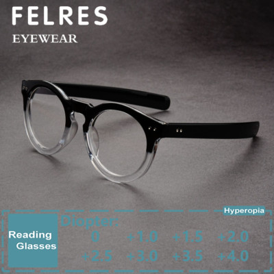 Men Women Round Blue Light Blocking Reading Glasses Fashion Presbyopic Readers 