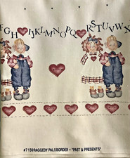 Raggedy Pals Border - "Past  Present" 7159 Cotton Fabric 2yds