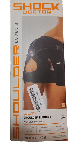 Shock Doctor Shoulder Brace Level 3 Support With Stability Control L/XL Black