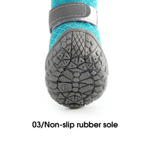 4 peças botas pequenas médias grandes para cachorros protetor de pata faixa reflexiva antiderrapante - Imagem 4 de 4