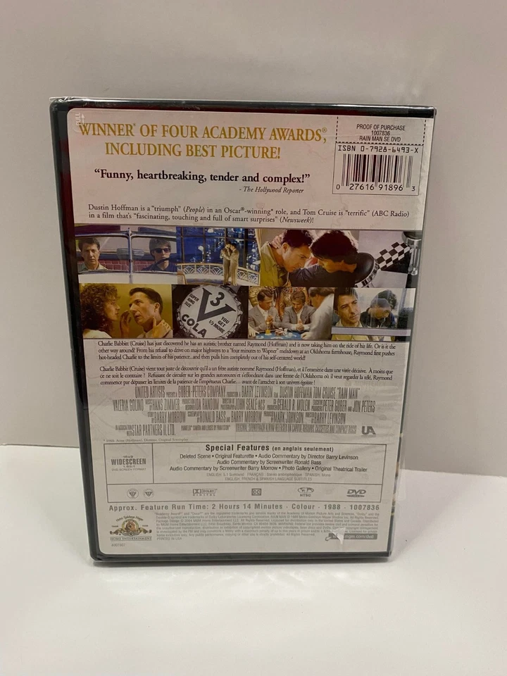 Rain Man DVD Brand New and Sealed Tom Cruise Dustin Hoffman Bilingual Free shipp - Image 2 of 3