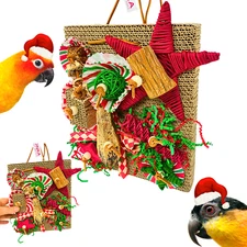 Bonka Bird Toys 2742 Christmas Merry Munch Board Festive Chew Parrot Cage Toy