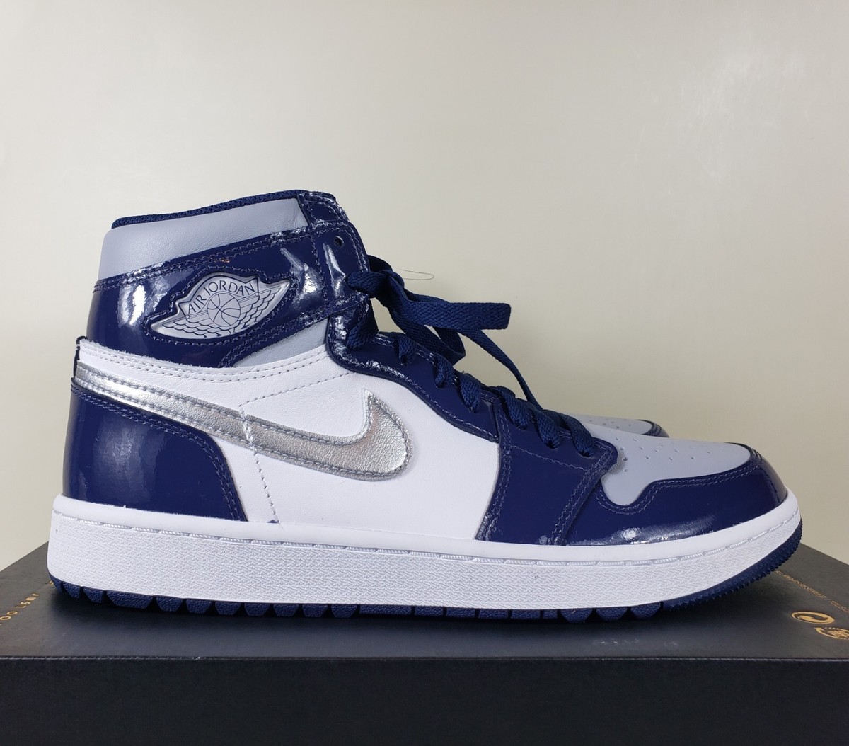 Jordan Brand（NIKE） - 28.5 Nike Air Jordan 1 GOLF DQ0660-700 Nike Air Jordan 1 High Men Golf Shoes Navy Blue White DQ0660