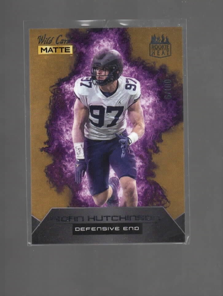 AIDAN HUTCHINSON 2022 WILD CARD MATTE ROOKIE HEAT CARD #RH-2 /100