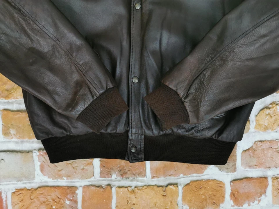 Chevignon Excellence Vintage Chaqueta de Cuero Porte Avión Braun Informal Gr: XL - Imagen 4 de 4