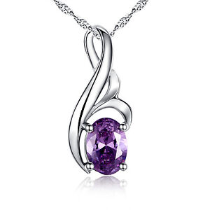 0-75-Ct-Amethyst-Oval-Cut-Pendant-Necklace-925-Real-Solid-Sterling-Silver-Chain