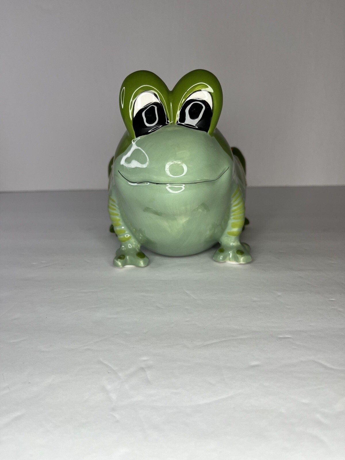 Bella Casa Frog Froggy Coin Bank Home Decor Ceramic Big Eyes