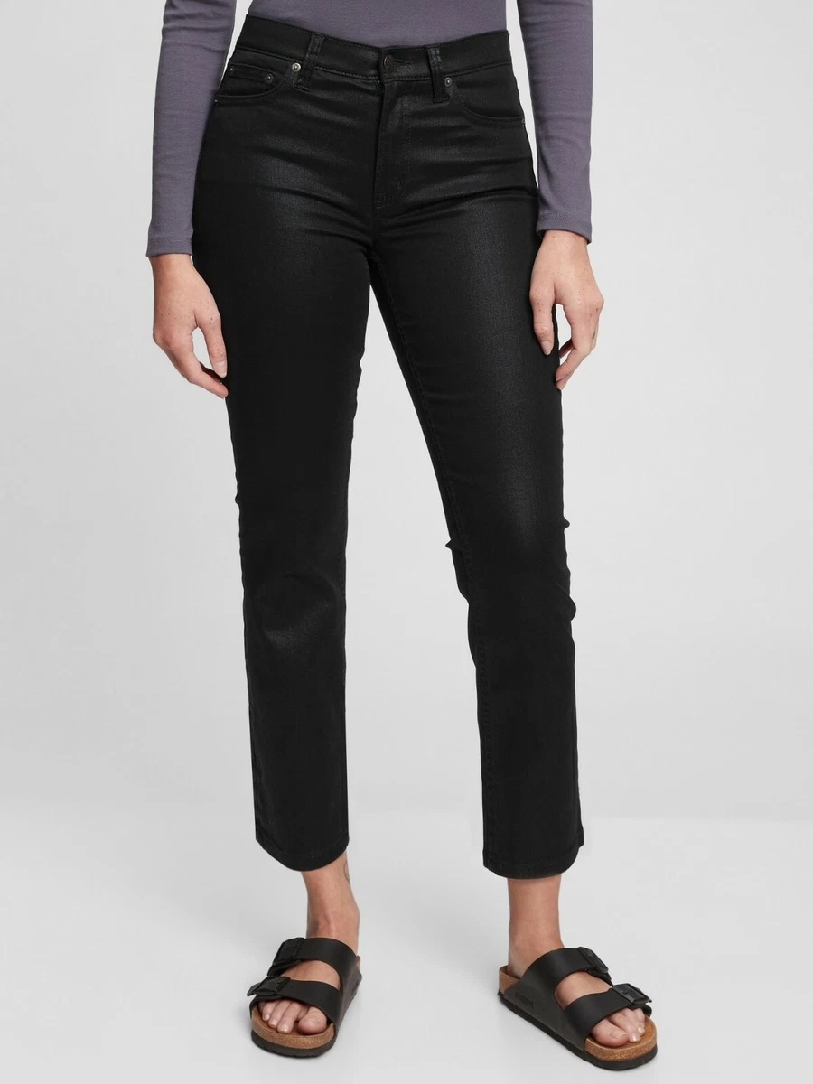 Gap Mid Rise Vintage Slim Coated Jeans Size 4 27 TALL True Black