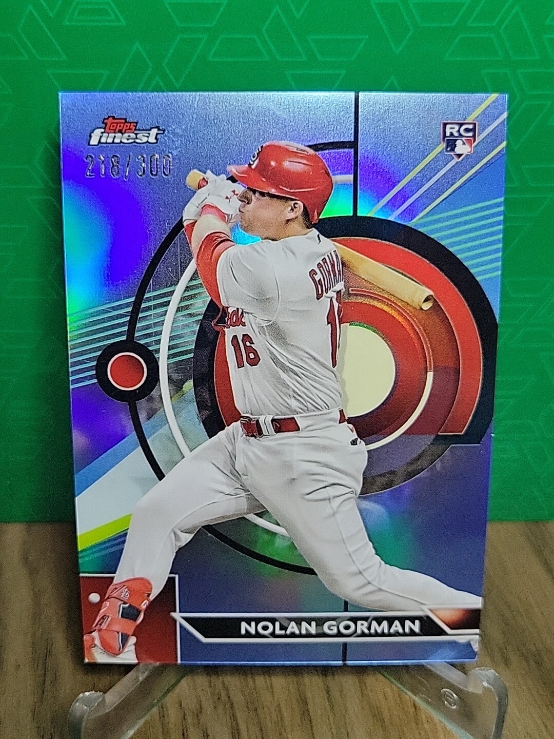 2023 Topps Finest Nolan Gorman Rookie #92 Sky Blue Refractor /300 Cardinals