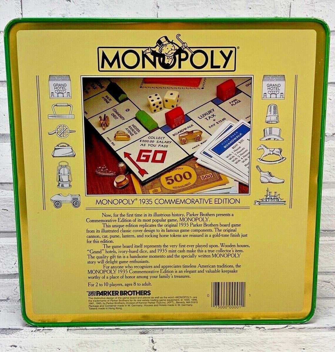 Monopoly 1935 Commemorative Edition in Tin Box SUPER RARE | eBay UK