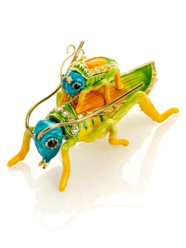 Keren Kopal Hand made Cricket Trinket box Decorated with Austrian Crystals - Picture 16 of 24