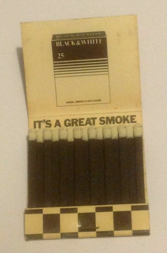 VINTAGE BLACK & WHITE CIGARETTES MATCH BOOK - 1970 / 80's RARE - EXC UNUSED COND - Picture 6 of 6