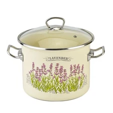 Novomoskovsk Lavender Stockpot Enamel Pot Cooking Pot Soup Pot 6 qt Pot
