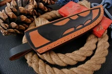 Custom Handmade Engraved Fix Blade Knife Leather Sheath / Holster / EDC 7”