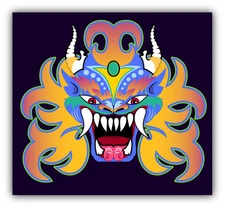 Tibetan Dharmapala Mask Car Bumper Sticker Decal 5" x 5"