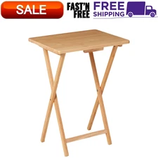 Mainstays-Folding TV Tray Table-Natural 19 x 15 x 26 Inch-Free And Fast Shipping