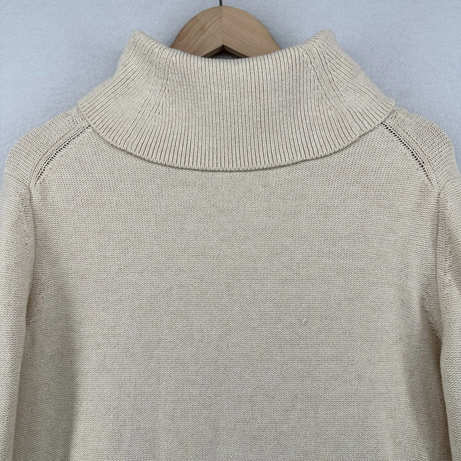 OFF WHITE BANANA REPUBLIC Vestito M Maglia Cavo Maglione Girocollo Accogliente Tunica Off White