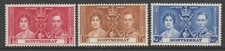 Montserrat 1937 Coronation set SG 98-100 Mnh.