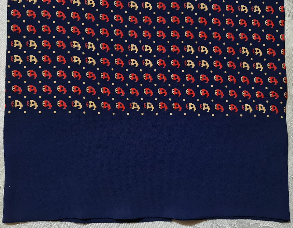 BUFANDA CABALLERO VINTAGE AUTÉNTICO ARTE ANIMAL BALLENAS AZUL ROJO SEDA DOBLE LARGO HOMBRE Foto 2 de 3