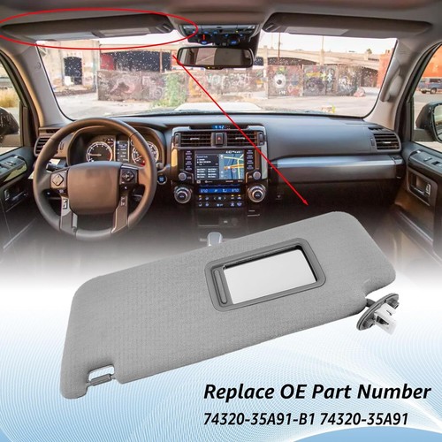 Gray Left Driver Side Sun Visor For 2010-2022 Toyota 4runner 7432035A91B1 - Picture 10 of 16