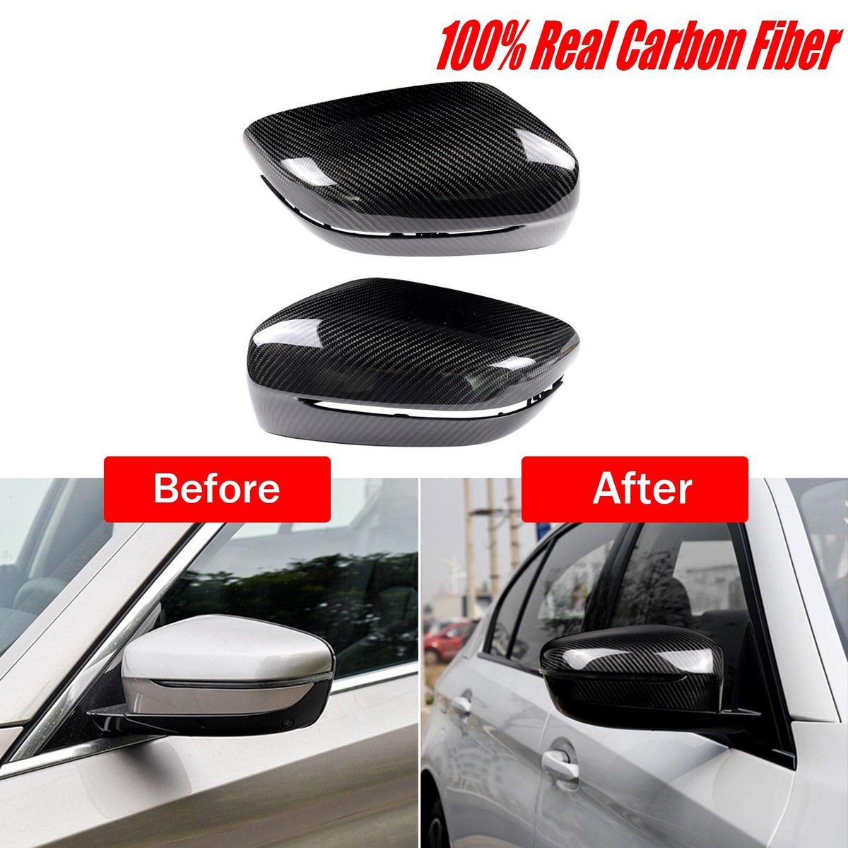 Real Carbon Fiber Side Mirror Cover Caps Replace For BMW G20 G28