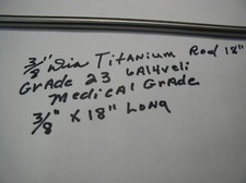 3/8" TITANIUM ROD 6 AL-4VELI 1 pc. 18" LONG MEDICAL GRADE 23 POLISHED