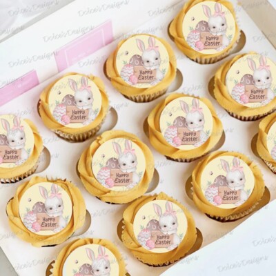 Ostern, 15 Cupcake 2 Zoll, essbare Tortenaufleger, Zuckergussblech,