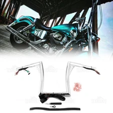 Chrome 14" Rise Pre-Wired Bar Ape Hanger Handlebars For Harley Road Glide 08-13