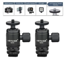 2pcs Mini Ball Head CNC Machining Tripod Ball Head For camera Phone  Light