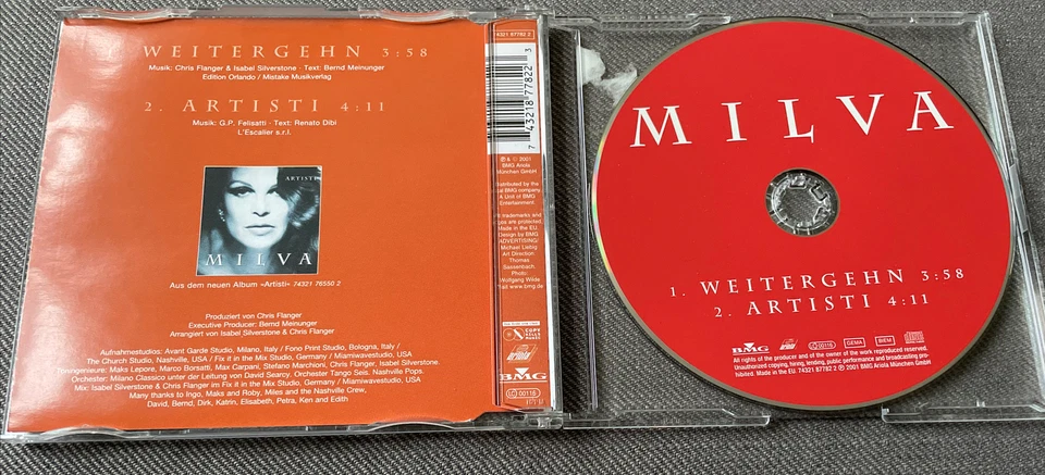 rare MILVA Maxi CD Weitergehn & Artisti 2001 BMG 74321877822 Germany - Bild 2 von 2