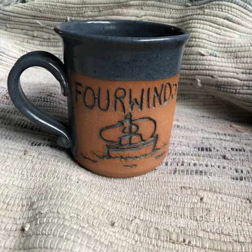 Handmade Mug Pottery Studio art Stoneware Ceramic Cup Signed Speckled Farmhouse