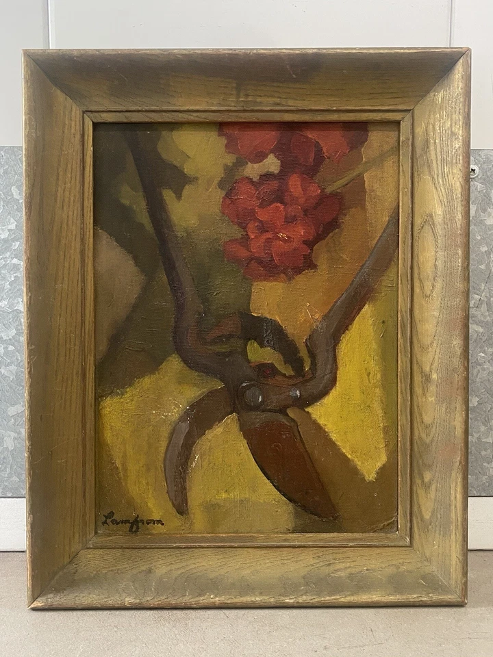 🔥 Fine Vintage Roses Flower Gardening Impressionist Still Life Oil Painting 50s - Image 2 of 4