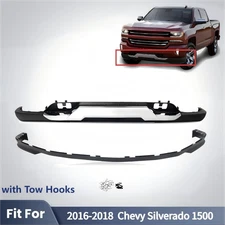 Front Upper Bumper Cover For 2016 2017 2018 Chevy Silverado 1500 w/Lower Valance