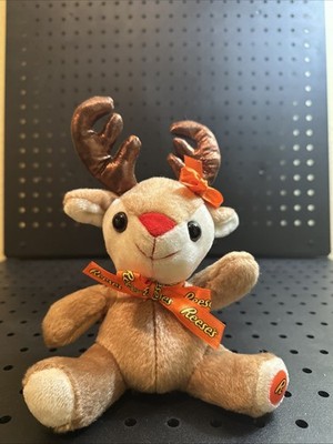 Galerie Candy Reese's 9  Reindeer Plush Stuffed Animal Reeces Pieces Ribbon Bow