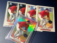 2014 RAFAEL DEVERS FIRST BOWMAN ROOKIE CARD RREFRACTOR, BASE CHROME YOU GET 5