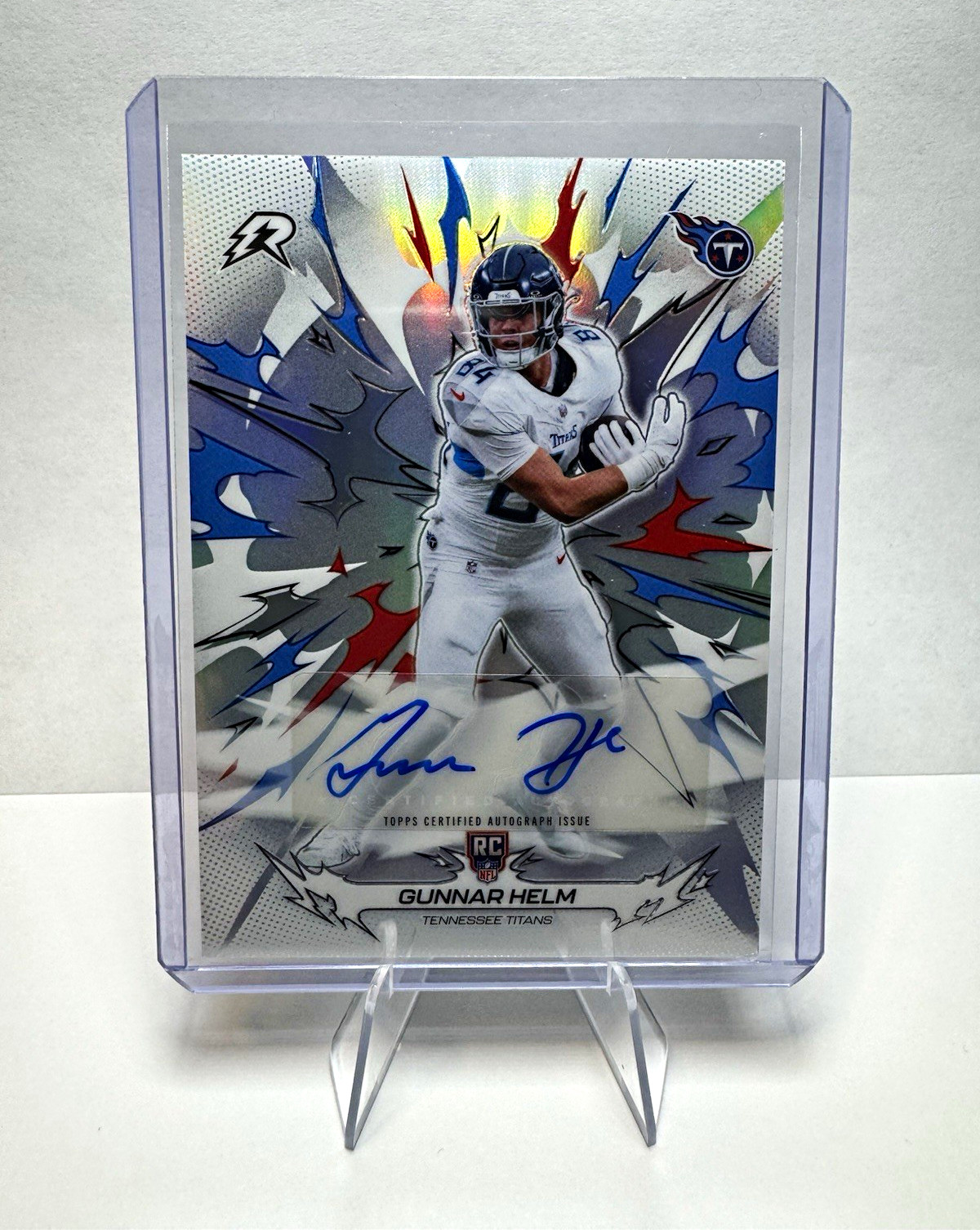 2025 Topps Resurgence Gunnar Helm #196 RC Auto Refractor Titans