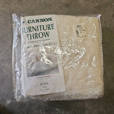 VTG NIP cannon Furniture Sofa Throw 70X140 Madison Natural 