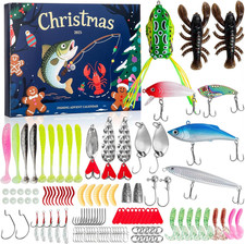 Fishing Advent Calendar 2025,114PCS Fishing Lures Set for Fisher Adult Men Teen