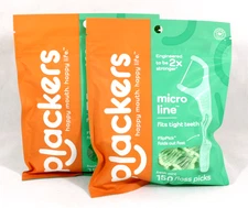 300 Count Fresh Mint Plackers Micro Line Floss Picks 2x Stronger Free Shipping