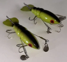 Vintage BLAKEMORE Crawfish  3.5" Fishing lure Lot of 2 Green