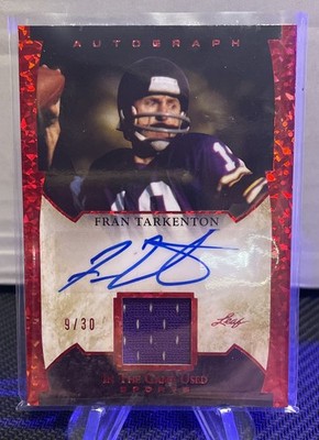 2022 Leaf In The Game Used Fran Tarkenton Men Auto GUA-FT1   /30