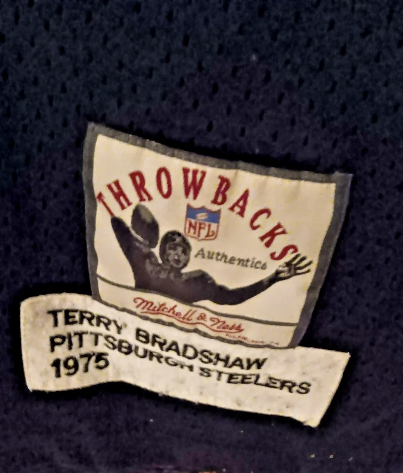 Hombres NFL Pittsburgh Steelers Terry Bradshaw Talla 56 2XL Mitchell & Ness 1975 Foto 3 de 4