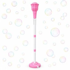 Standing Bubble Machine for Kids Adjustable Height Bubble Maker Pink