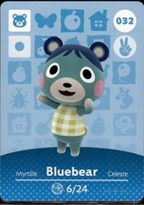 032 Bluebear Amiibo Card 032 Series 1 Animal Crossing Nintendo Switch NA Region