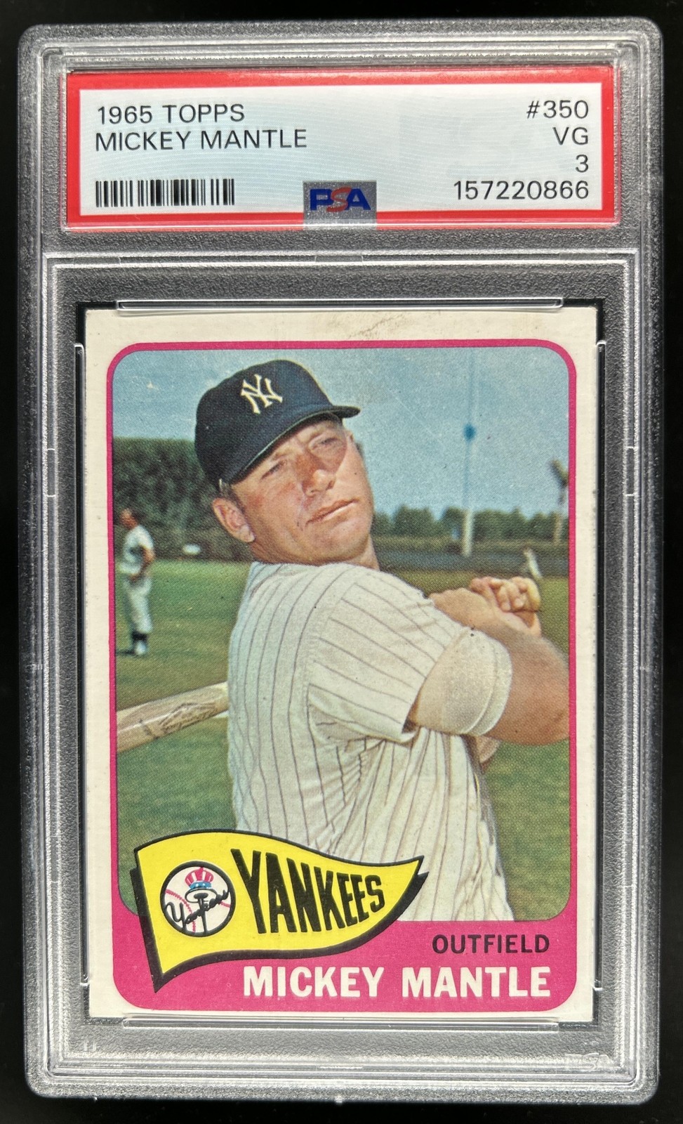 1965 Topps Mickey Mantle #350 New York Yankees PSA 3